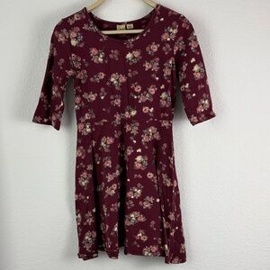 Mudd Burgundy Floral Kids Dress